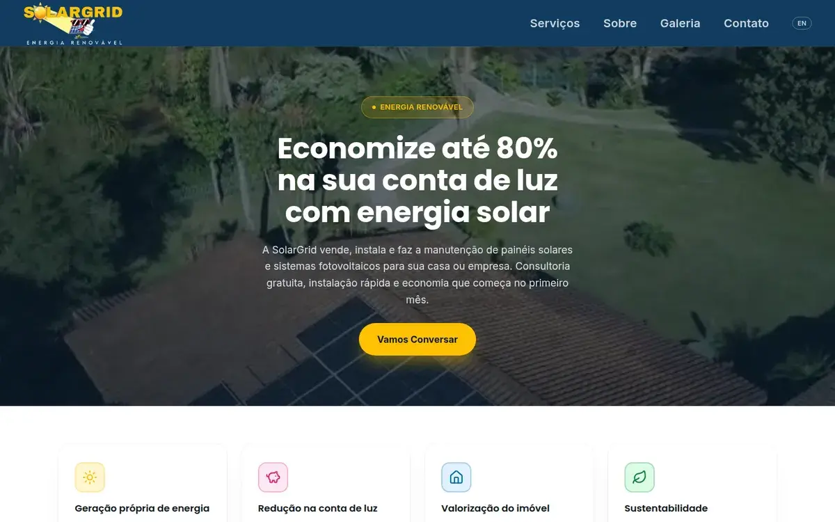 Site Institucional de Energia Solar